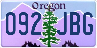 OR license plate 092JBG