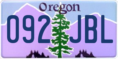 OR license plate 092JBL