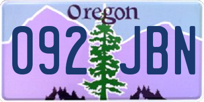 OR license plate 092JBN
