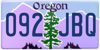 OR license plate 092JBQ