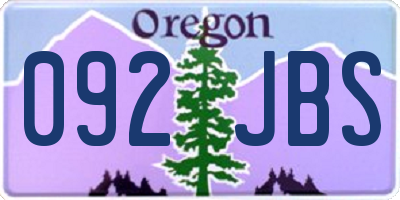 OR license plate 092JBS