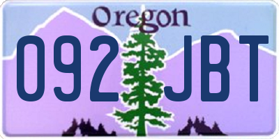 OR license plate 092JBT