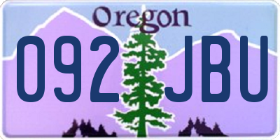 OR license plate 092JBU