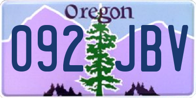 OR license plate 092JBV