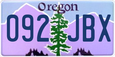 OR license plate 092JBX