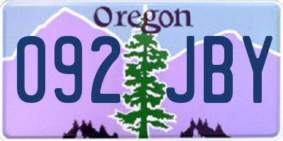 OR license plate 092JBY