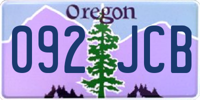 OR license plate 092JCB