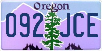 OR license plate 092JCE
