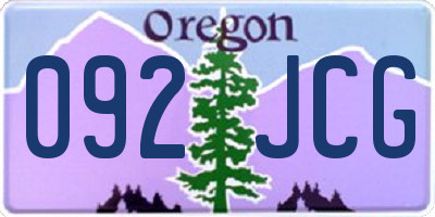 OR license plate 092JCG