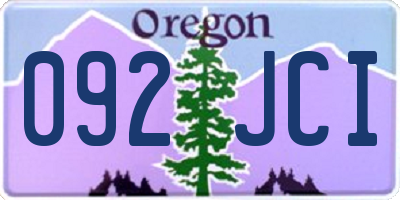 OR license plate 092JCI