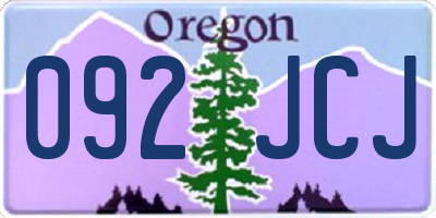 OR license plate 092JCJ
