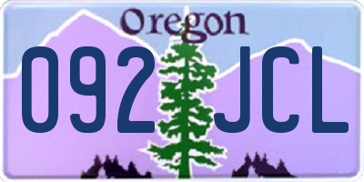 OR license plate 092JCL