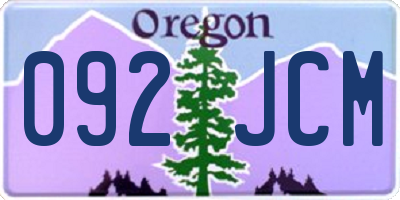 OR license plate 092JCM