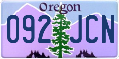 OR license plate 092JCN