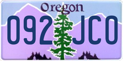 OR license plate 092JCO