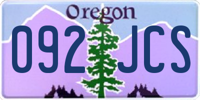 OR license plate 092JCS