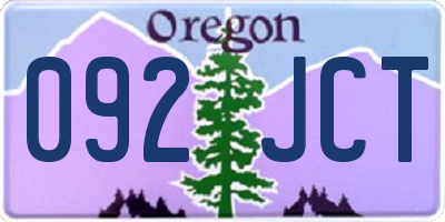 OR license plate 092JCT
