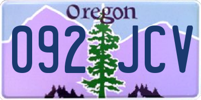 OR license plate 092JCV