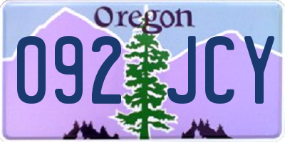 OR license plate 092JCY