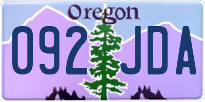 OR license plate 092JDA