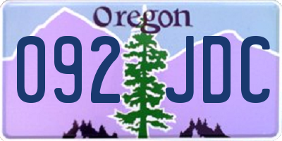 OR license plate 092JDC
