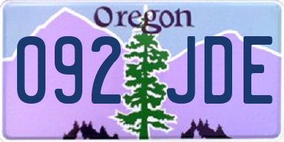 OR license plate 092JDE