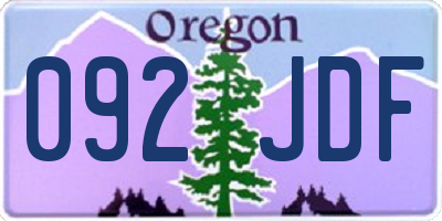 OR license plate 092JDF