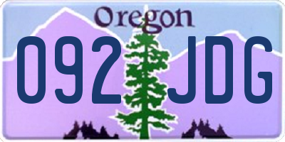 OR license plate 092JDG