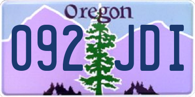 OR license plate 092JDI