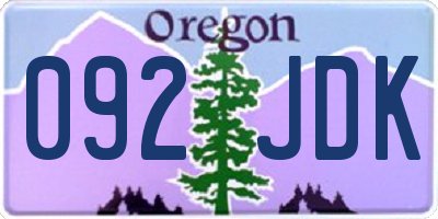 OR license plate 092JDK