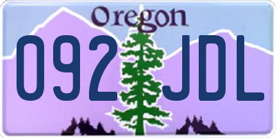 OR license plate 092JDL