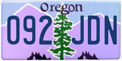OR license plate 092JDN