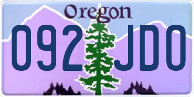 OR license plate 092JDO