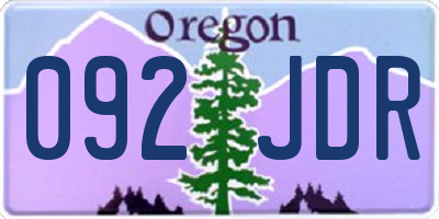 OR license plate 092JDR