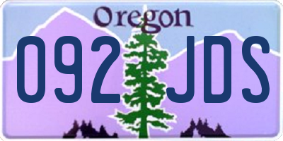 OR license plate 092JDS