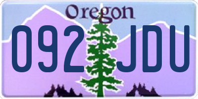 OR license plate 092JDU