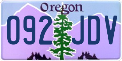 OR license plate 092JDV