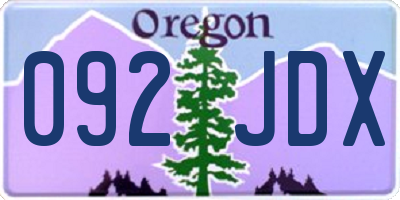 OR license plate 092JDX