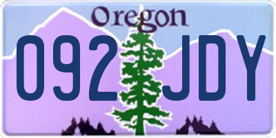 OR license plate 092JDY