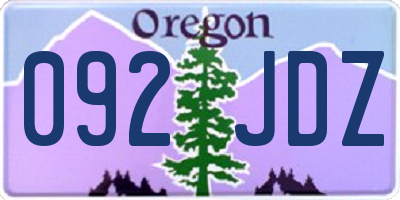 OR license plate 092JDZ