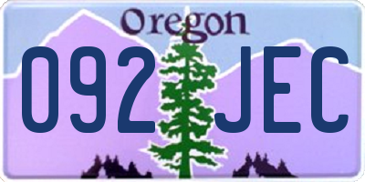 OR license plate 092JEC