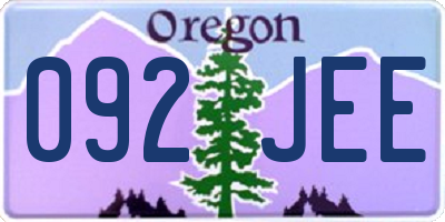 OR license plate 092JEE