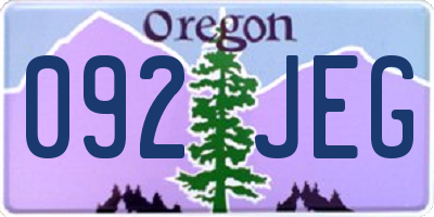 OR license plate 092JEG