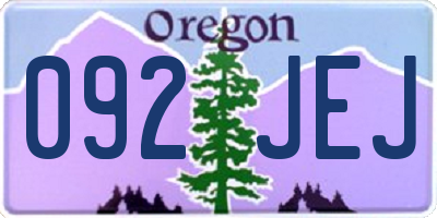 OR license plate 092JEJ