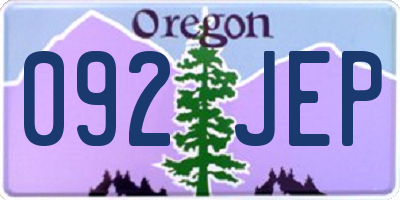 OR license plate 092JEP
