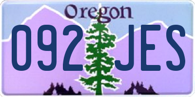 OR license plate 092JES