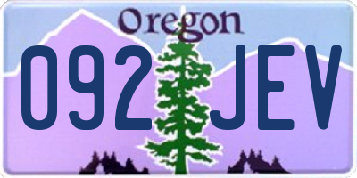 OR license plate 092JEV