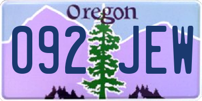 OR license plate 092JEW