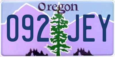 OR license plate 092JEY