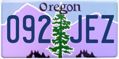 OR license plate 092JEZ